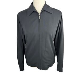 Emanuel Ungaro Wool Blend Lined Full Zip Front Black Jacket Size 2 or 36 EUC